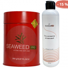 Набір антивіковий  для омолодження шкіри маска SeaweedPro з пептидним гелем-активатором 280 грам + 250 мл