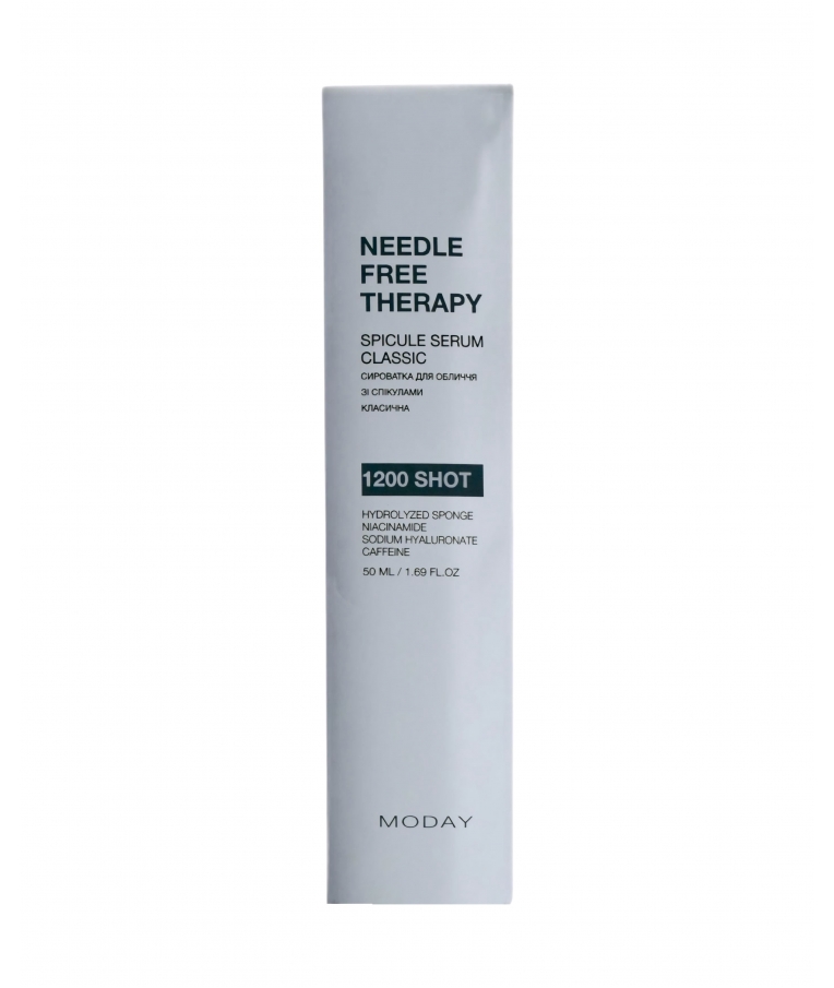 Сироватка для обличчя MODAY Needle-Free Therapy Spicule Serum 1200 SHOT зі спікулами, ніацинамідом, кофеїном та гіалуроновою кислотою 50 мл