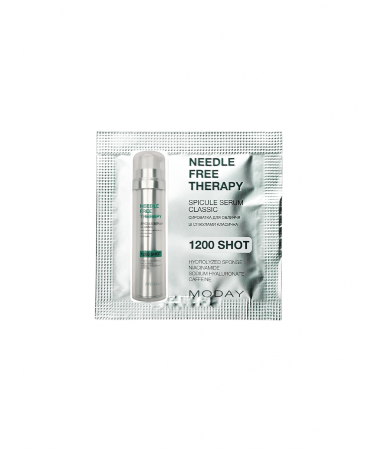 Сироватка для обличчя MODAY Needle-Free Therapy Spicule Serum 1200 SHOT зі спікулами, ніацинамідом, кофеїном та гіалуроновою кислотою (тестер) 3 мл