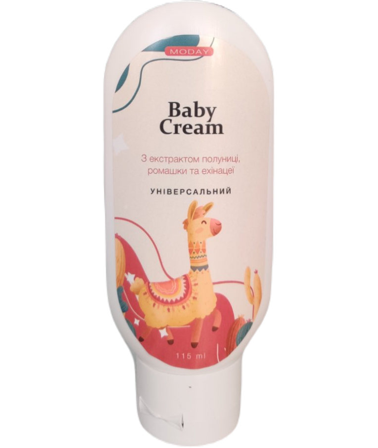 Універсальний  дитячий крем для обличчя та тіла MODAY Strawberry Baby  Cream  з екстрактом полуниці, ромашки та ехінацеї 115 мл