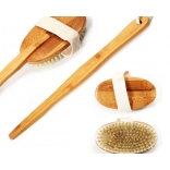 Бамбукова масажна щітка для тіла ВODY BRUSH із 100% білою щетиною кабана 